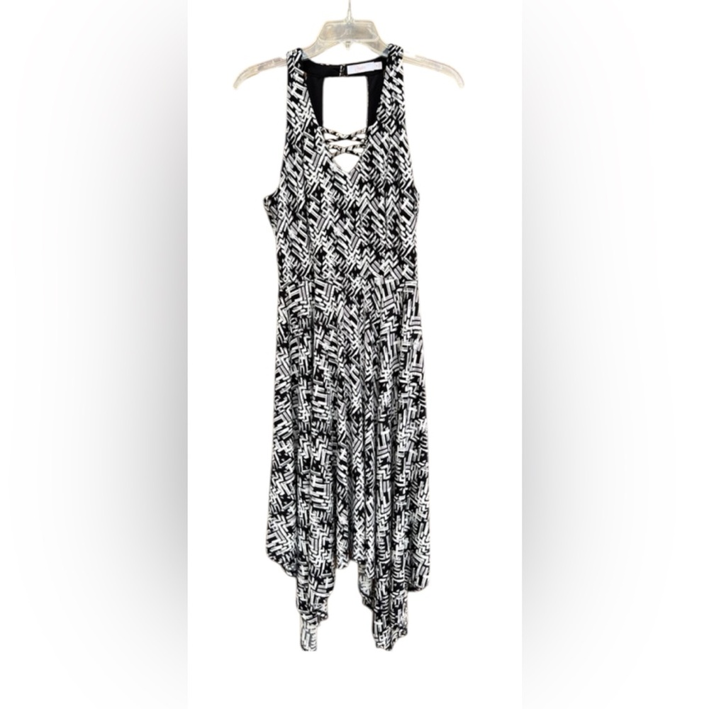 Candies Women’s Black/White/Gray Handkerchief Style Dress SZ M